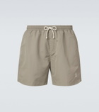 Brunello Cucinelli Logo swim trunks
