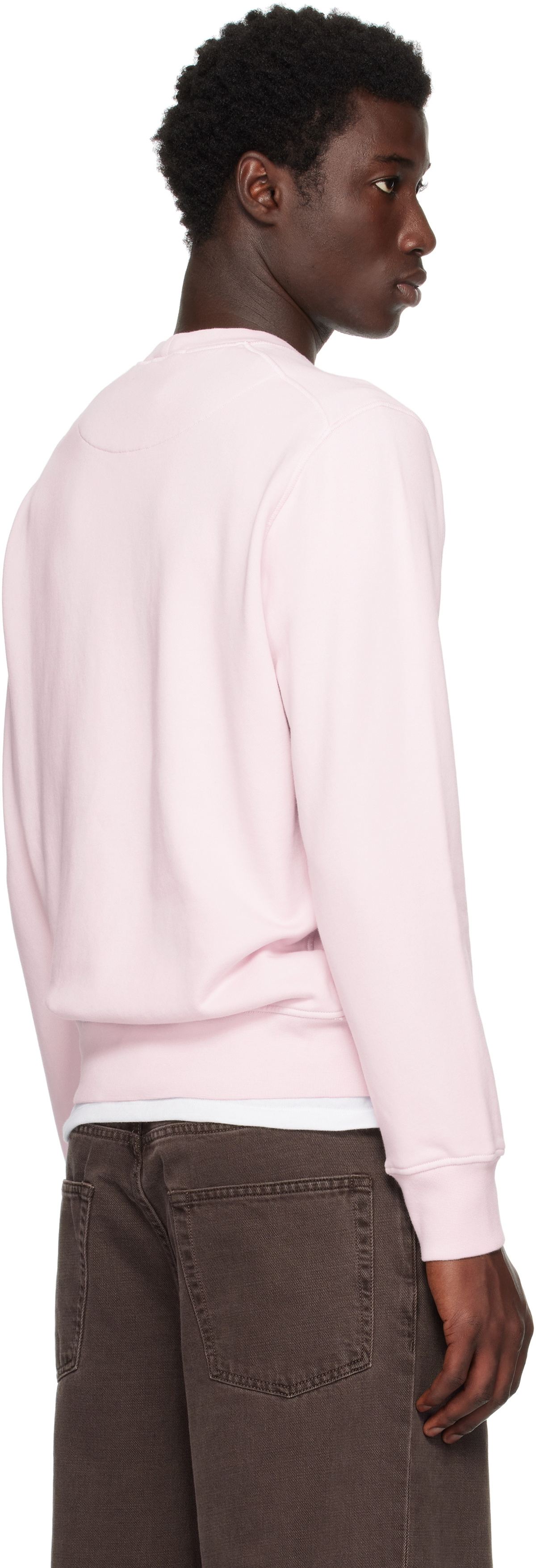 Stone Island Pink 6100044 Organic Cotton Fleece Sweatshirt Stone