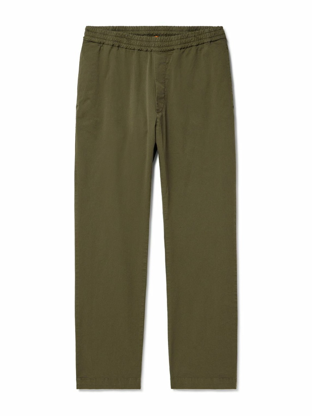 Photo: Barena - Bativoga Straight-Leg Cotton-Blend Poplin Trousers - Green