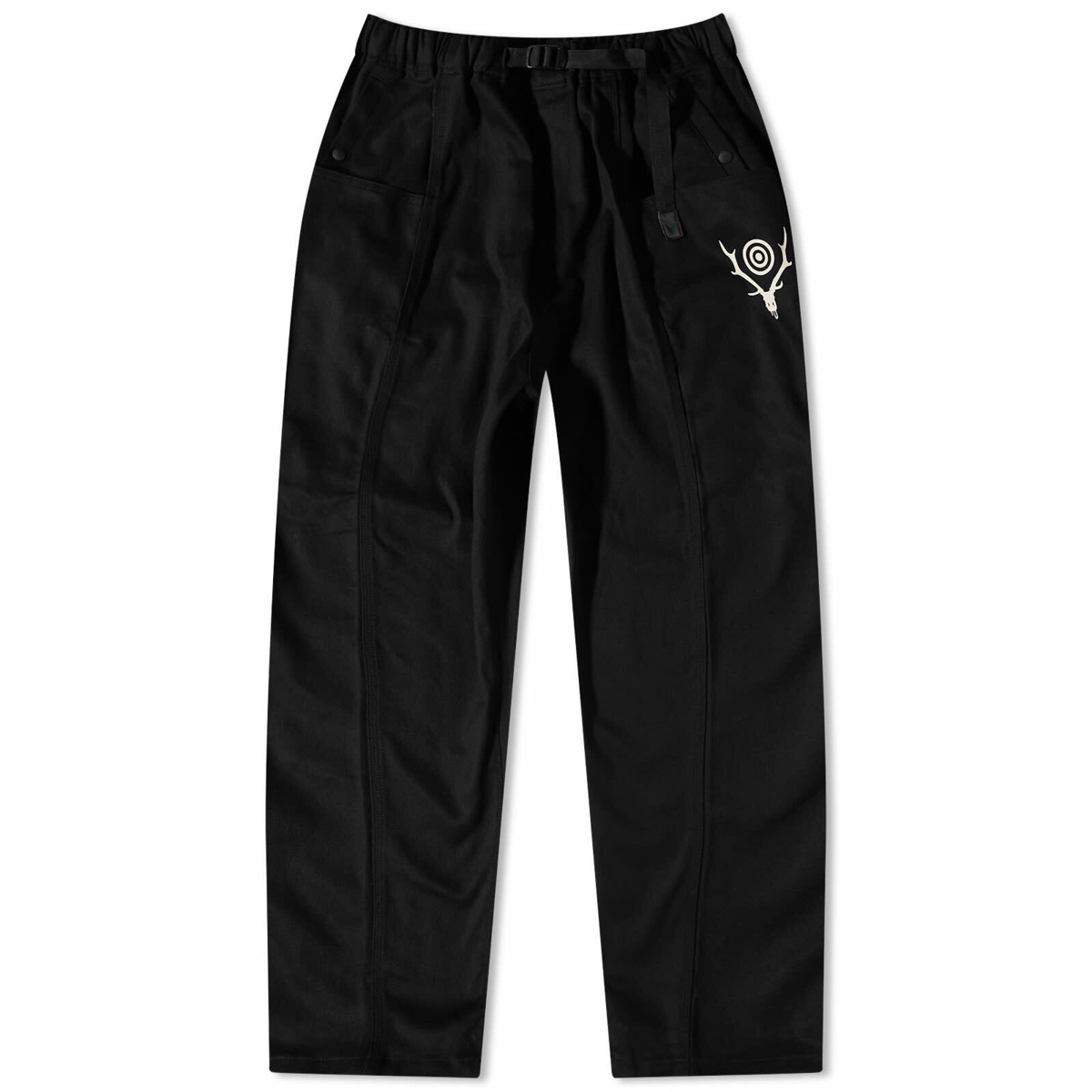 South2 West8 Men's Belted C.S. Twill Trousers in Black South2 West8