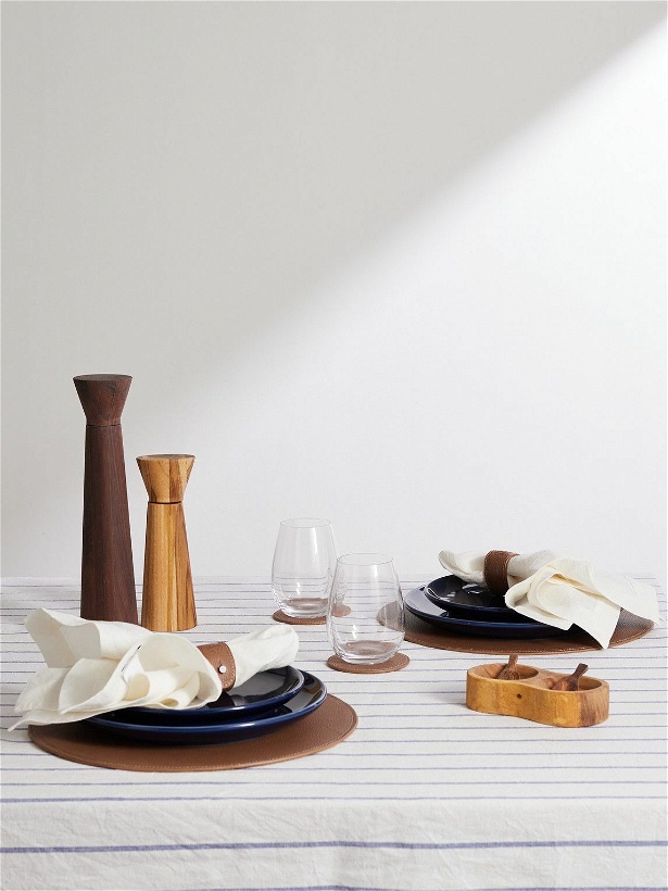 Photo: Brunello Cucinelli - Set of Six Debossed Leather Placemats, Coasters and Napkin Rings