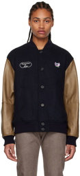 Undercoverism Navy Embroidered Bomber Jacket