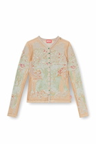 Diesel Cardigan top in printed devoré jersey - Tops Womens in Brown