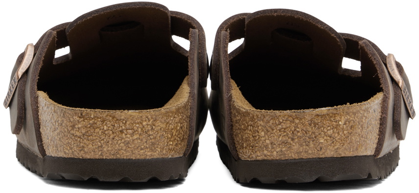 Birkenstock Brown Narrow Boston Oiled Leather Clogs Birkenstock display picture 2