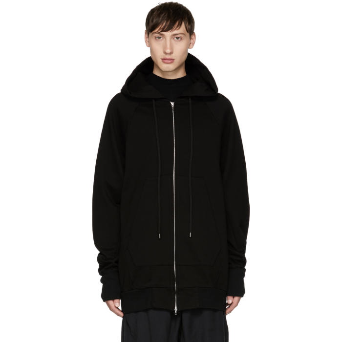 Julius Black Printed Zip-Up Hoodie Julius