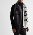 Givenchy - Logo-Intarsia Dégradé Wool and Silk-Blend Scarf - Black