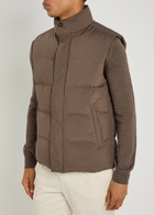 Aurélien Quilted Shell Gilet Taupe