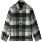 A.P.C. Emile Plaid Wool Chore Jacket in Anthracite