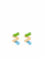 Sunnei Fusillo Rubberized Blue/ Green Earrings