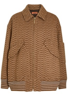 Missoni Zigzag Wool-blend Bomber Jacket Camel