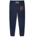 Polo Ralph Lauren - Tapered Appliquéd Fleece-Back Cotton-Blend Jersey Sweatpants - Men - Navy