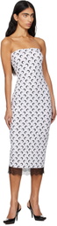 Marine Serre White Recycled Moon Jersey Bustier Midi Dress