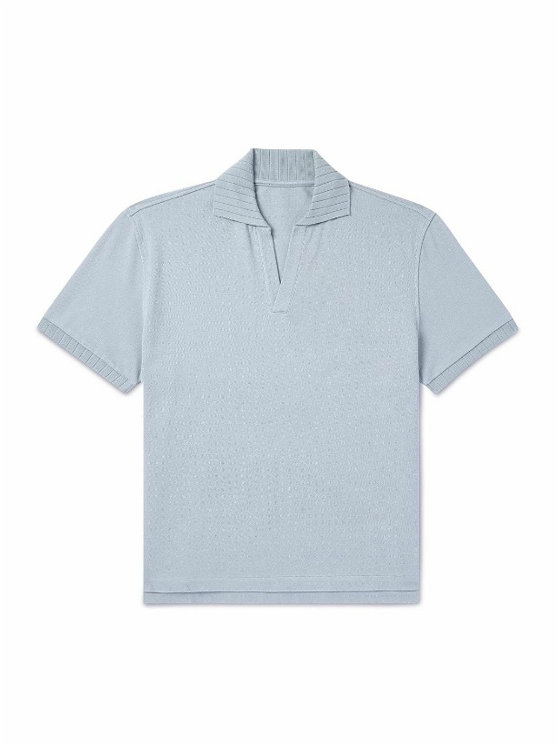 Photo: Stòffa - Cotton-Piqué Polo Shirt - Blue