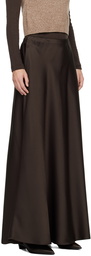LESET Brown Barb Maxi Skirt