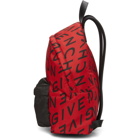 Givenchy Red and Black Refracted Logo Backpack