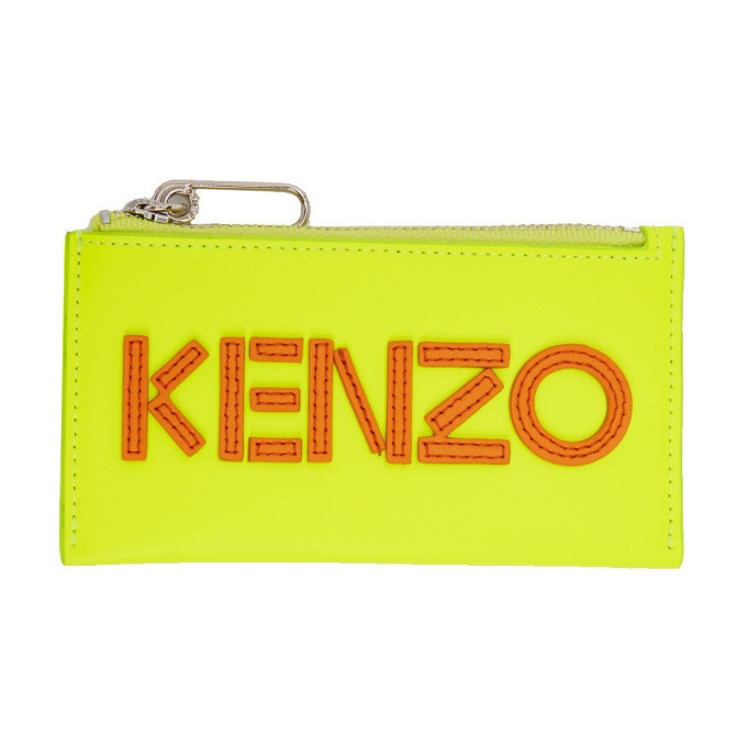 Photo: Kenzo Yellow Logo Zip Card Holder