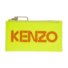 Kenzo Yellow Logo Zip Card Holder