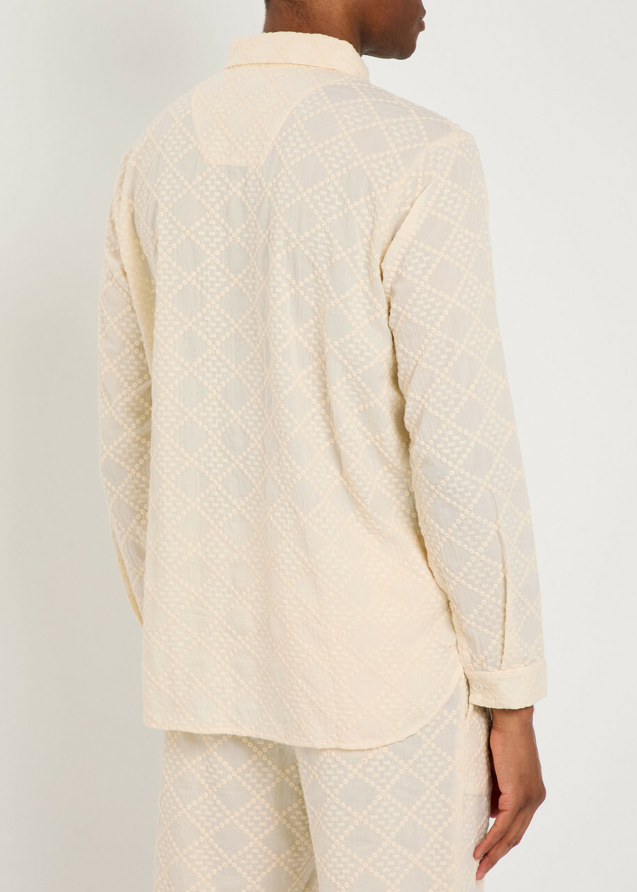 Smr Days Ornos Embroidered Cotton Polo Shirt Beige