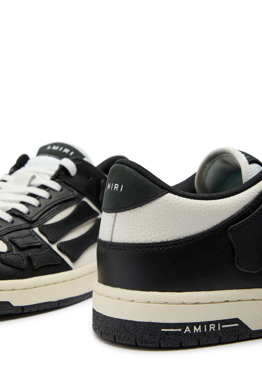 Amiri Skel Panelled Leather Sneakers Black