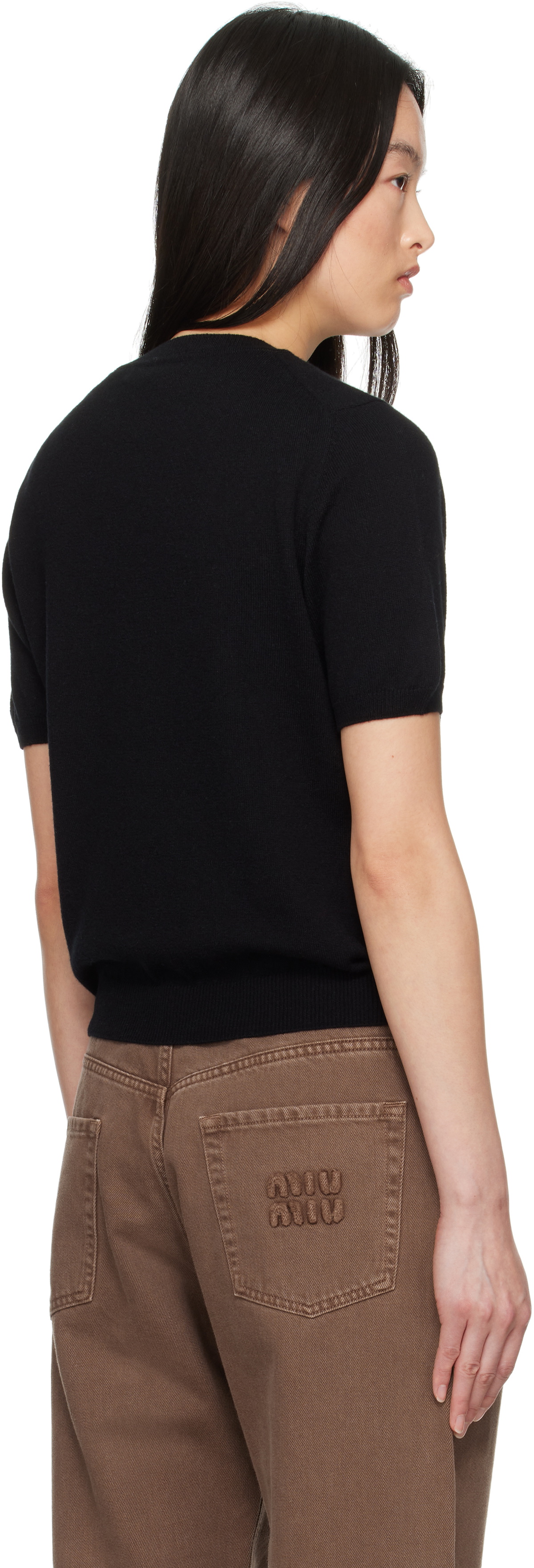 &Daughter Black Emer Cashmere T-shirt