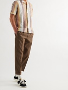 Beams Plus - Striped Camp-Collar Cotton-Voile Shirt - Brown