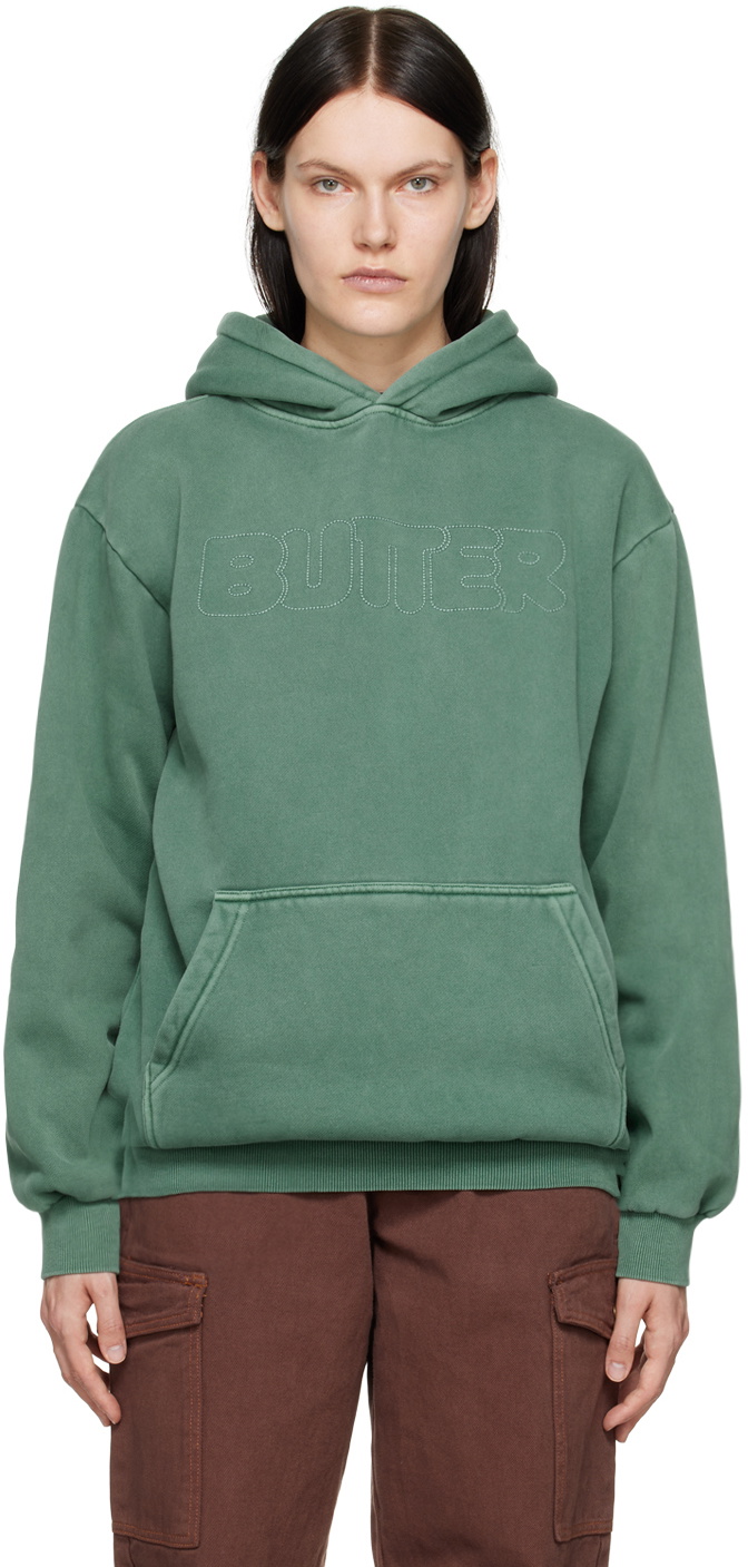 Butter Goods Green Distressed Dye Hoodie Butter Goods
