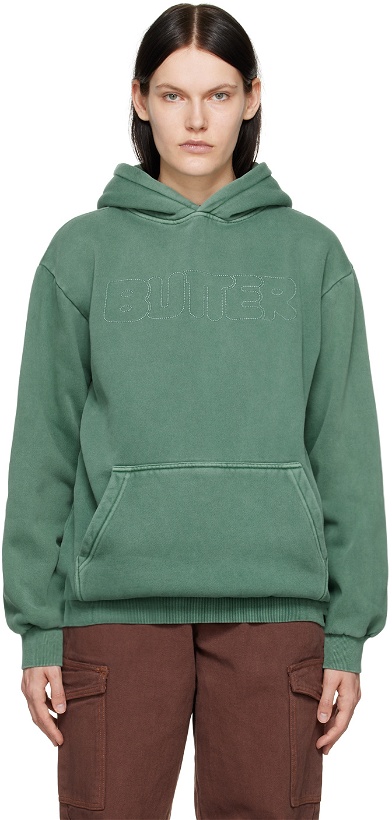 Photo: Butter Goods Green Distressed Dye Hoodie