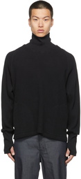 Nicholas Daley Black Waffle Rollneck Turtleneck