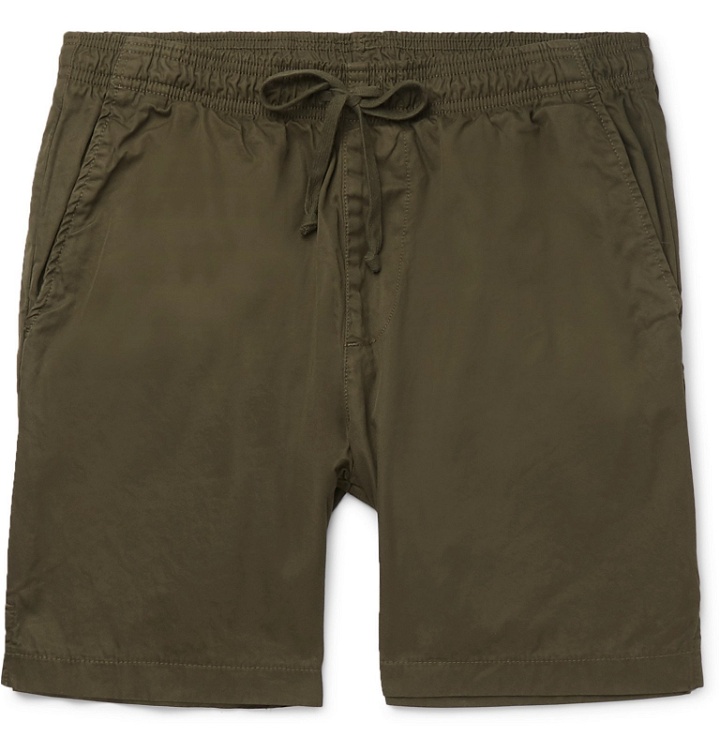 Photo: Save Khaki United - Easy Cotton-Twill Drawstring Shorts - Green