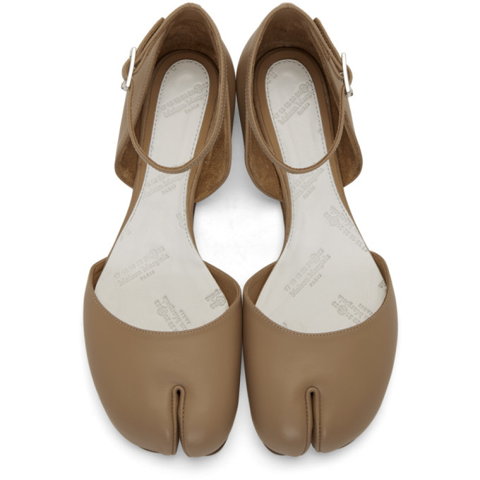 Maison Margiela Tabi Mary Jane Shoes In Beige | ModeSens