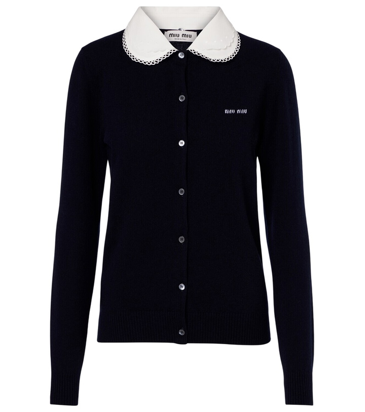 Photo: Miu Miu Logo cashmere cardigan