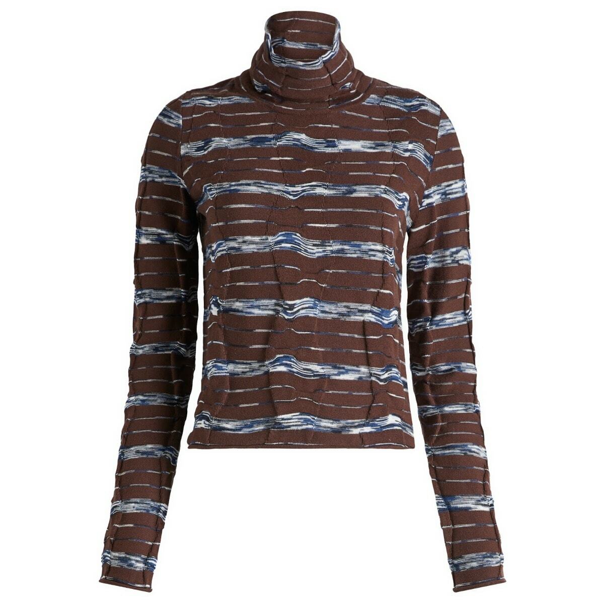 Brain Dead Women's Space Dye Turtlenck Top in Navy Multi