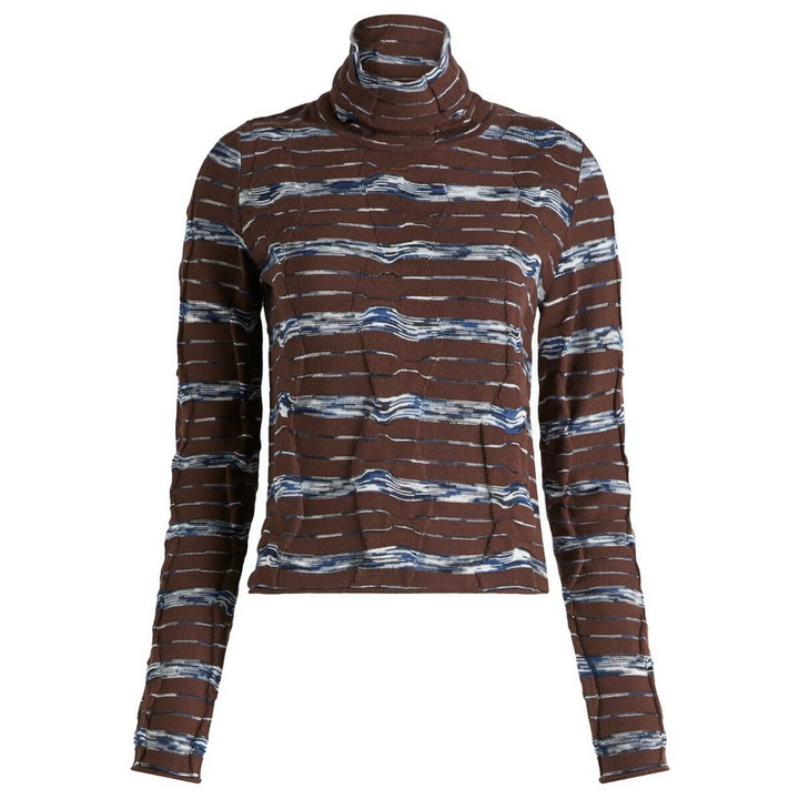 Photo: Brain Dead Women's Space Dye Turtlenck Top in Navy Multi