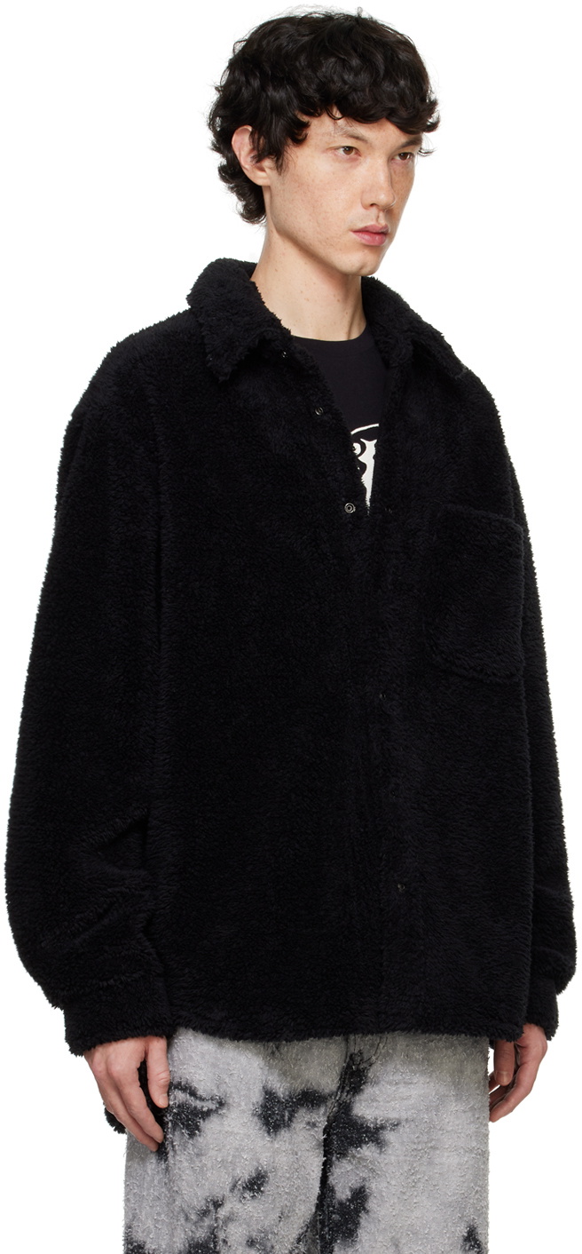 COÛT DE LA LIBERTÉ Black Tommy Sherpa Knit Oversized Jacket