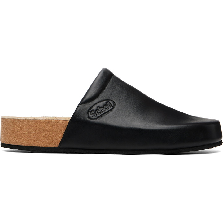 Photo: Balenciaga Black Scholl Edition Leather Mule Flats