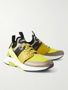 TOM FORD - Jago Scuba, Mesh and Leather Sneakers - Yellow