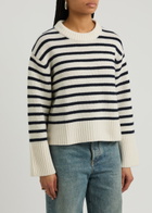 Lisa Yang Sony Striped-intarsia Cashmere Jumper Cream