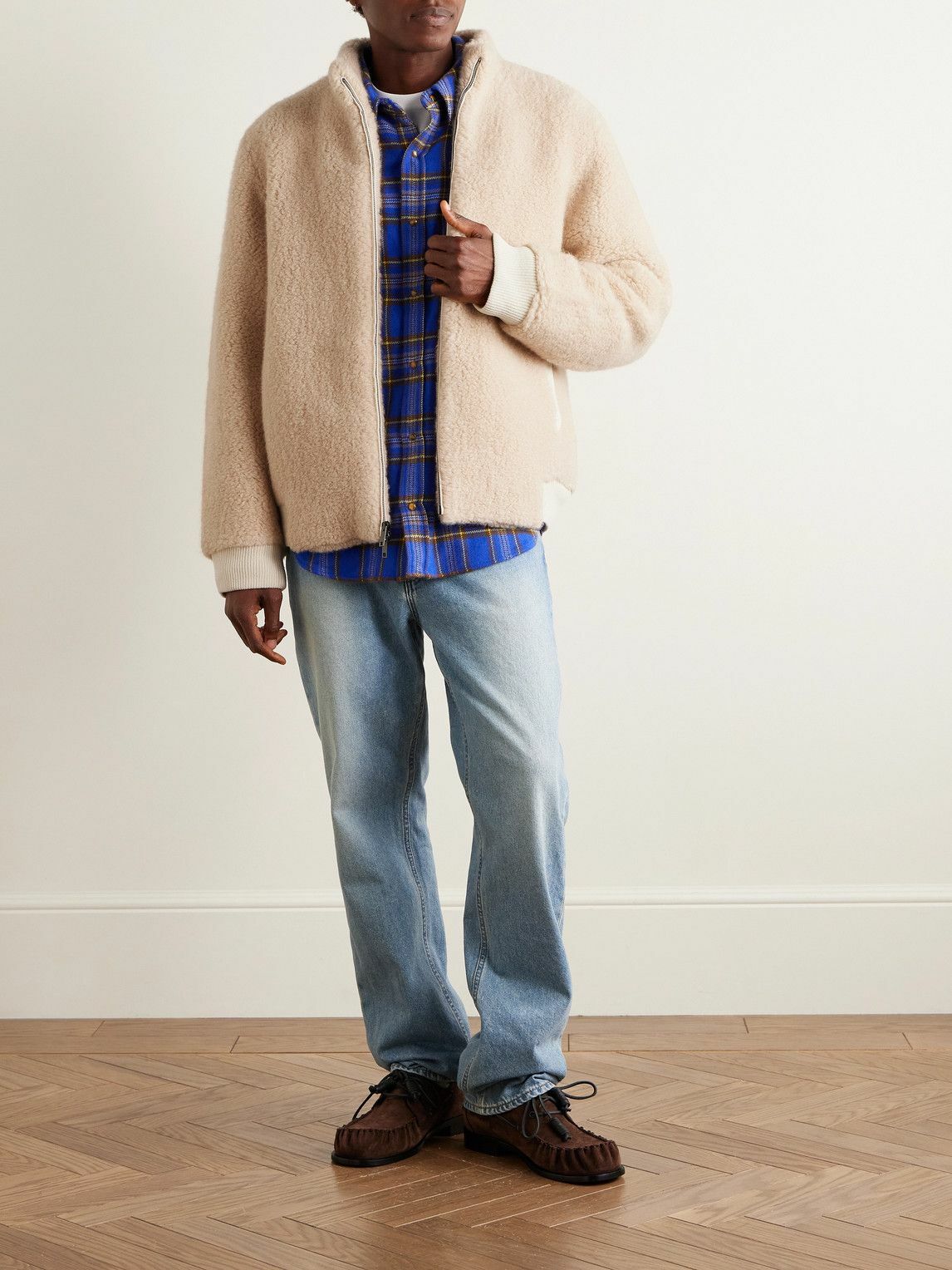 God's True Cashmere - Cashmere-Fleece Bomber Jacket - Gray