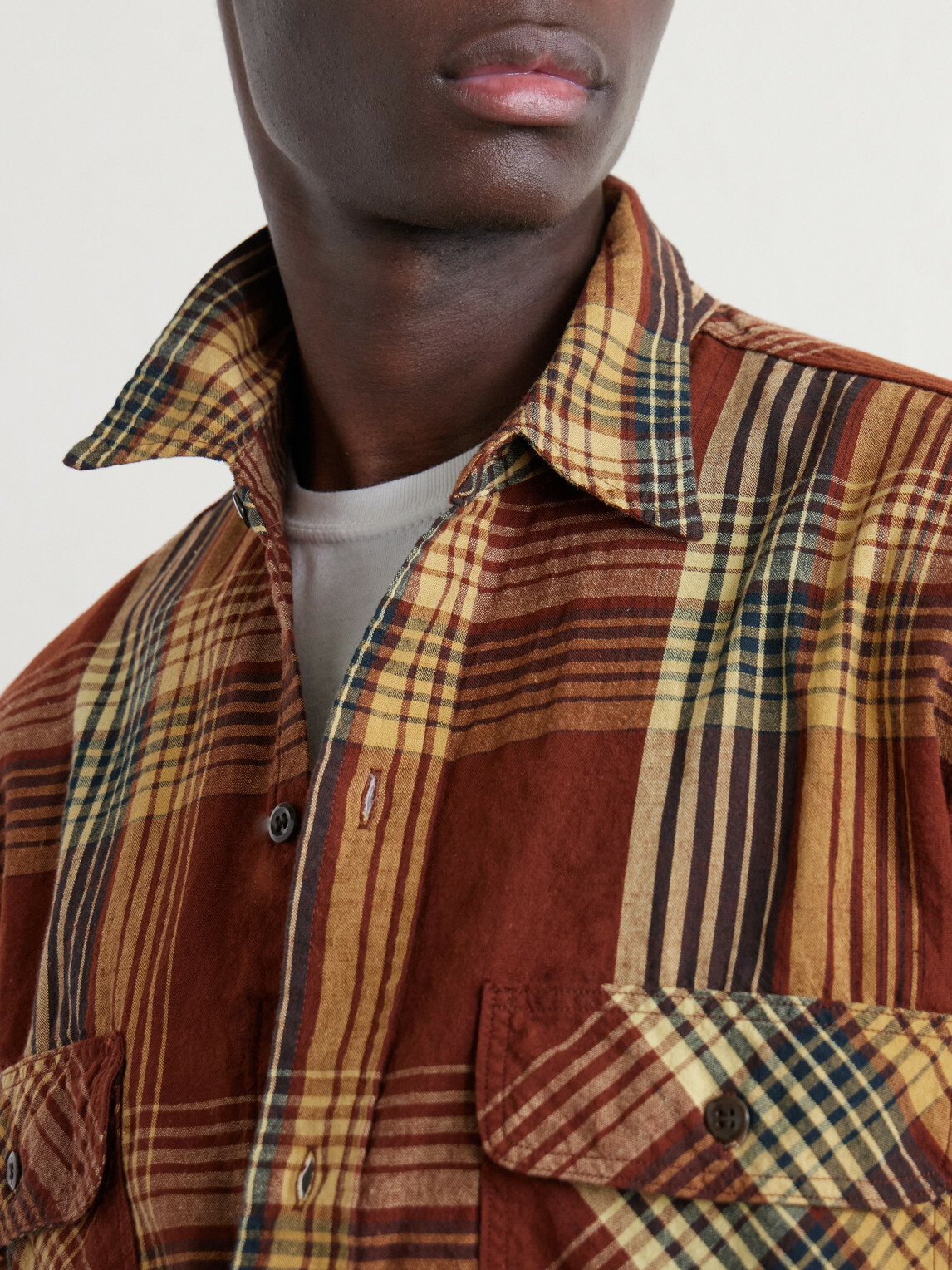 OrSlow - Checked Cotton and Linen-Blend Shirt - Brown