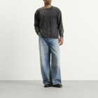 Diesel Men's Garment Dyed Long Sleeve T-Shirt in Caviar