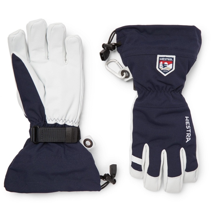 Photo: Hestra - Leather and Shell Ski Gloves with Removable Liner - Blue