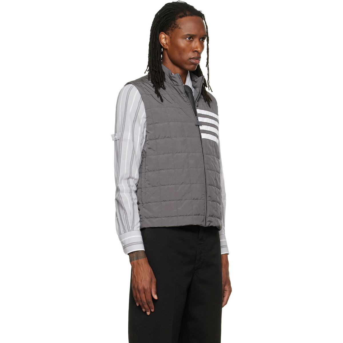 Thom Browne Gray Ripstop Light Weight Down Vest