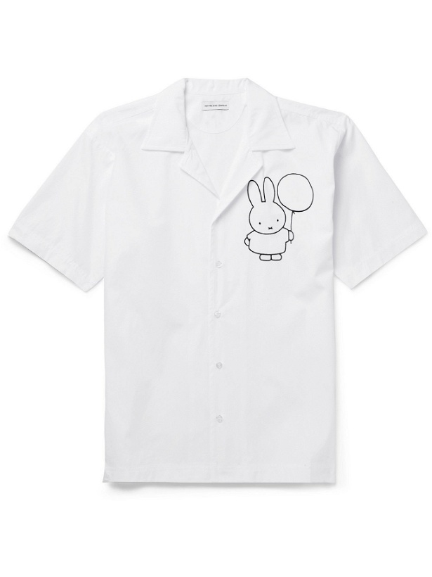 Photo: POP TRADING COMPANY - Miffy Hugo Camp-Collar Logo-Print Cotton-Poplin Shirt - White