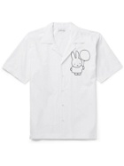 POP TRADING COMPANY - Miffy Hugo Camp-Collar Logo-Print Cotton-Poplin Shirt - White