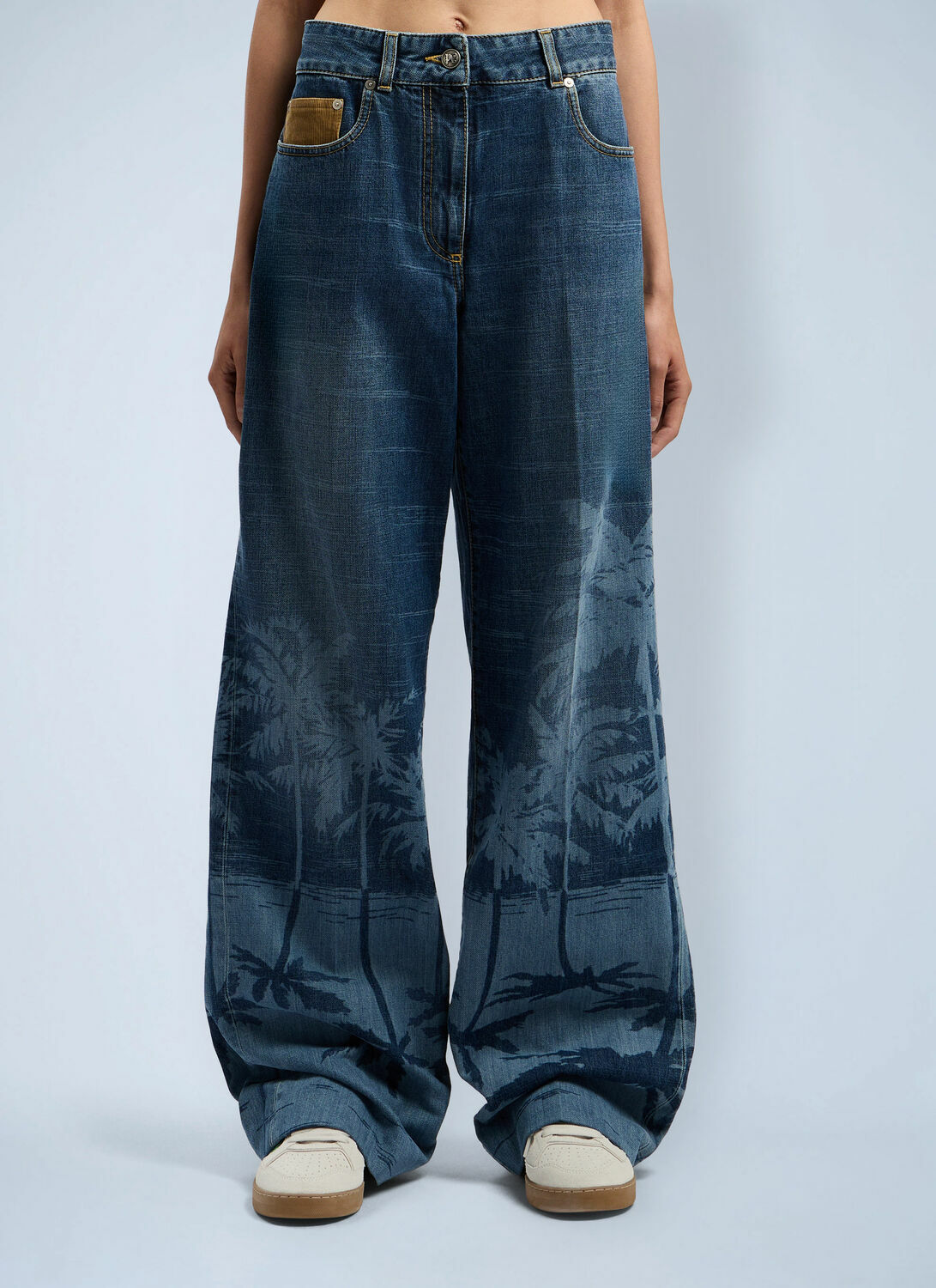 Palm Angels Palms Loose Denim Pants