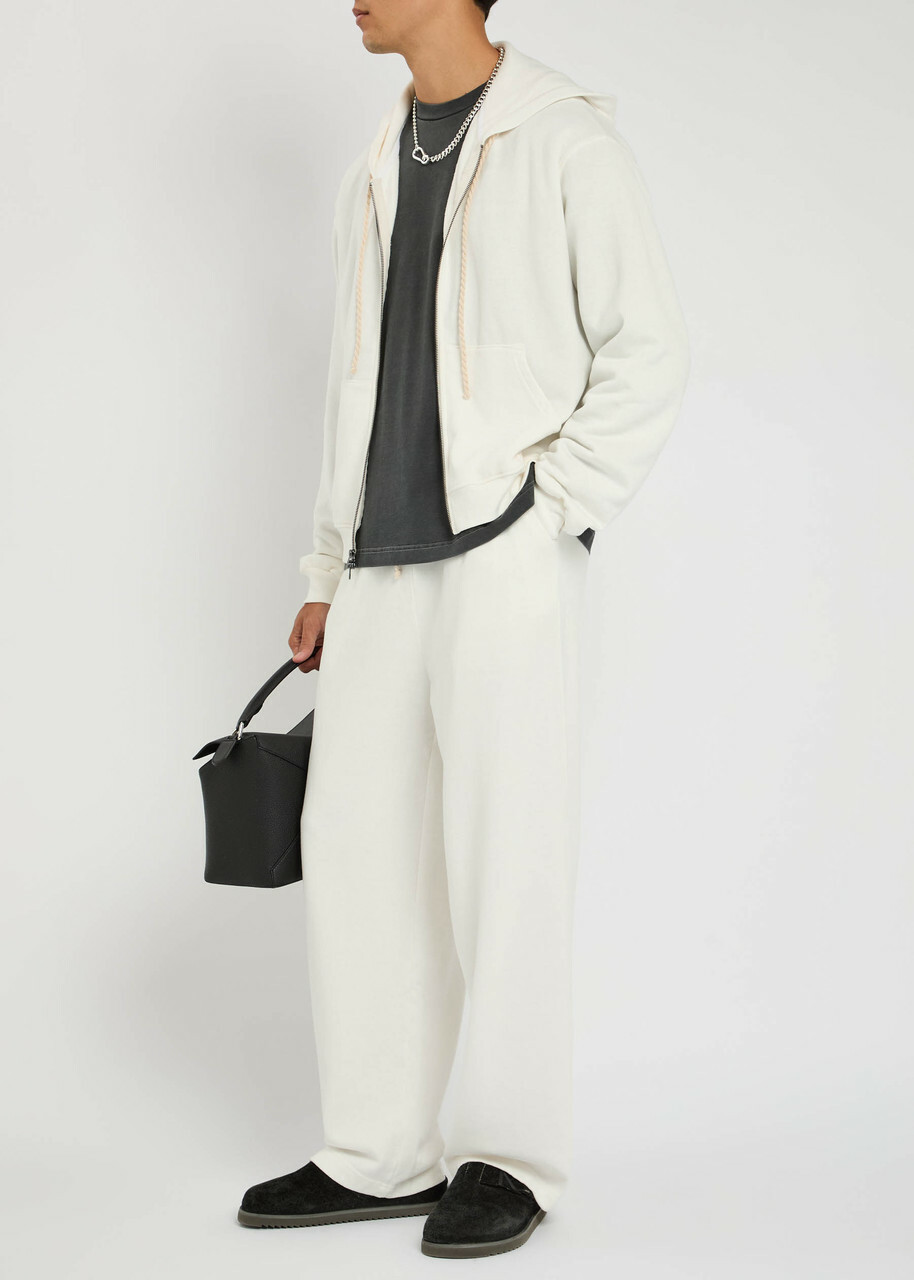 The Elder Statesman Daily Cotton and Cashmere-blend Sweatpants Off White