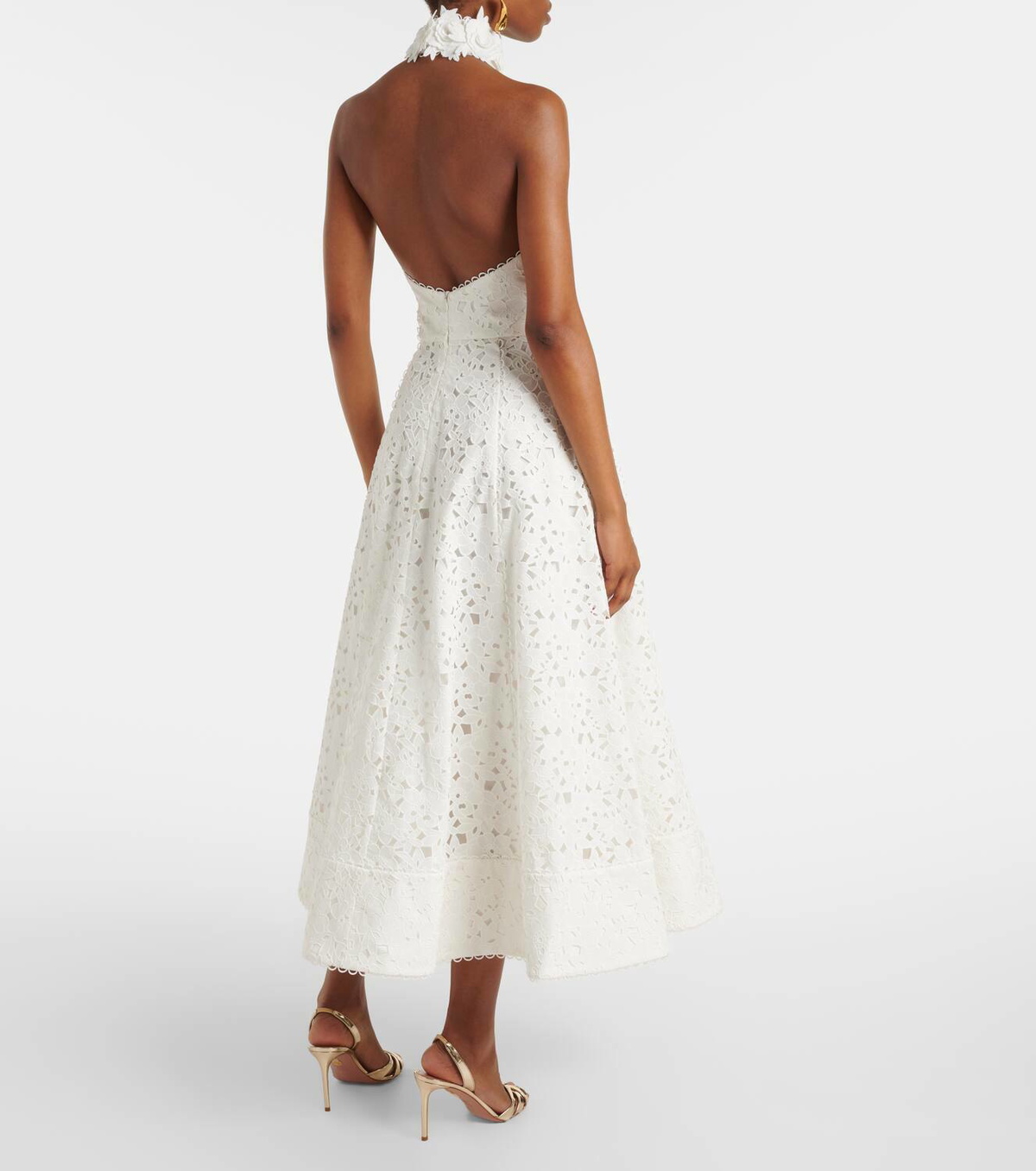 REBECCA VALLANCE 関税込 Bridal Lucilla embellished mididress Bridal Lucilla embellished midi dress in white - Rebecca