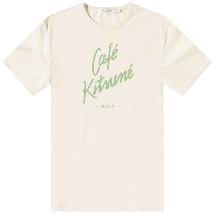 Photo: Maison Kitsuné Men's Café Kitsune Classic T-Shirt in Coconut Milk