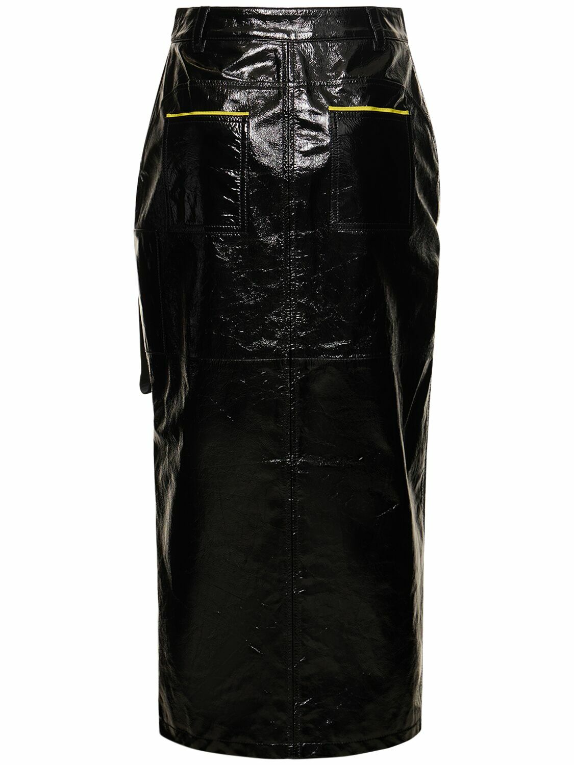 FERRARI - Patent Leather Pencil Midi Skirt