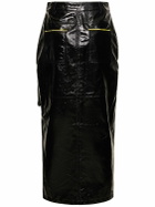 FERRARI - Patent Leather Pencil Midi Skirt